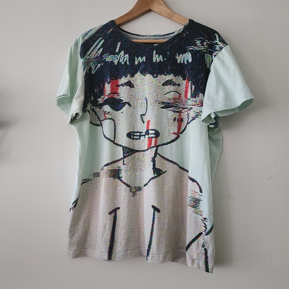 PAOM Vintage Animated Distorted Character In Large Print T-shirt - Picture 1 of 6